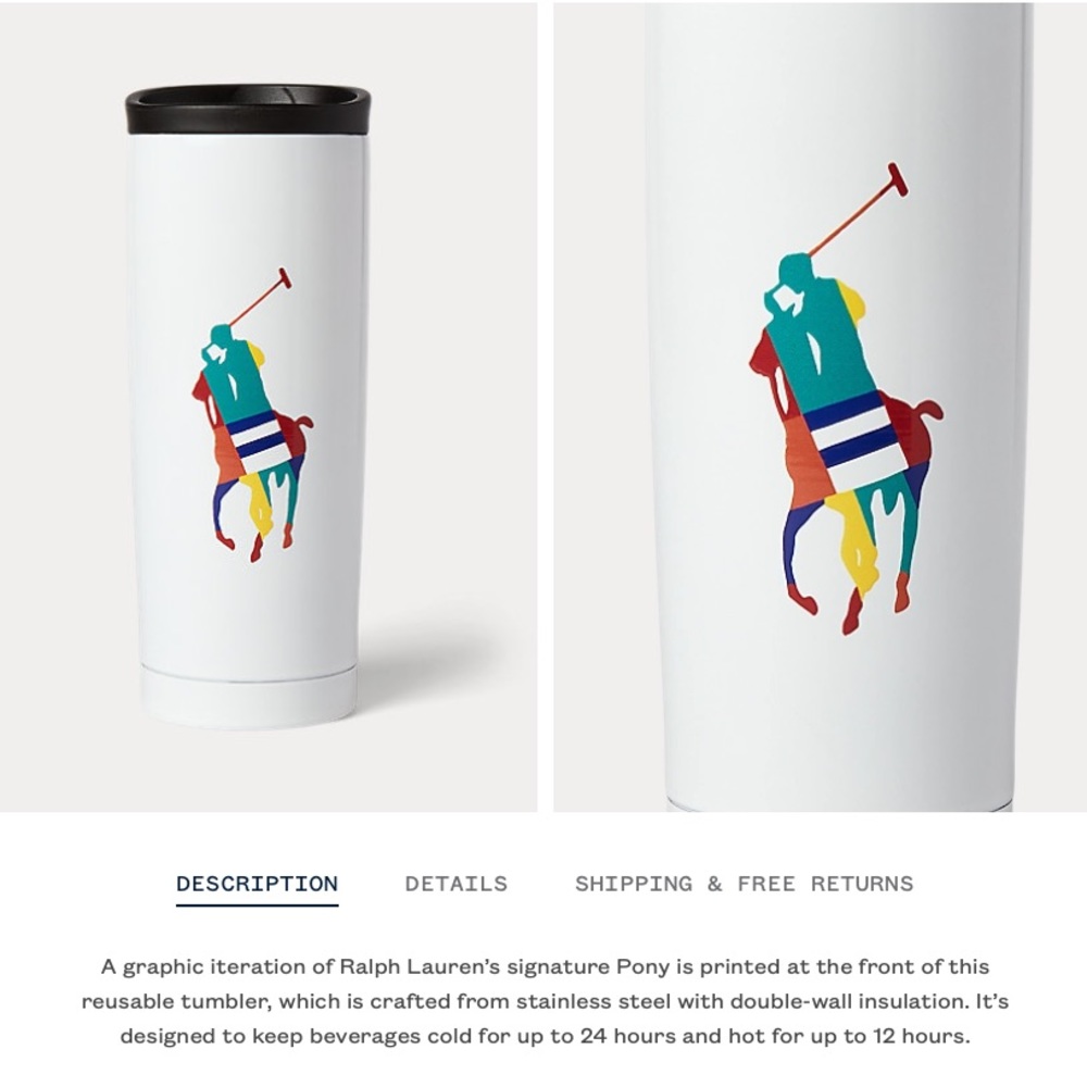 Polo Ralph Lauren Tumbler 100%NEW